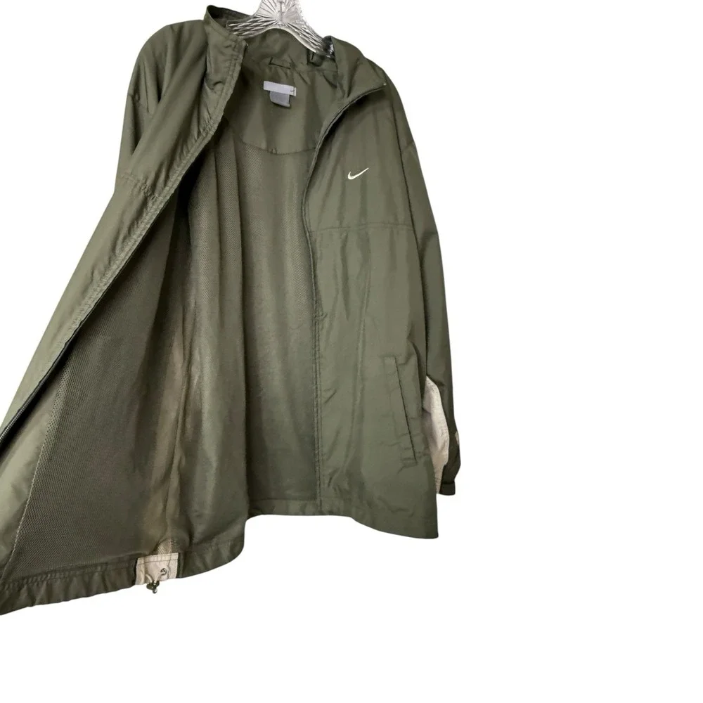 Nike72‎ Windbreaker Jacket Mens L Olive Green/Tan Full Zip Vintage